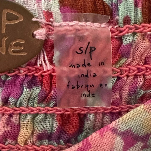 Free People Talia Tiered Tunic in Pink Combo. Sz: Small - Picture 8 of 15